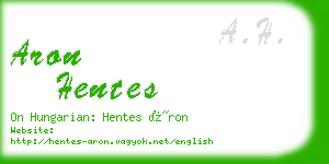 aron hentes business card